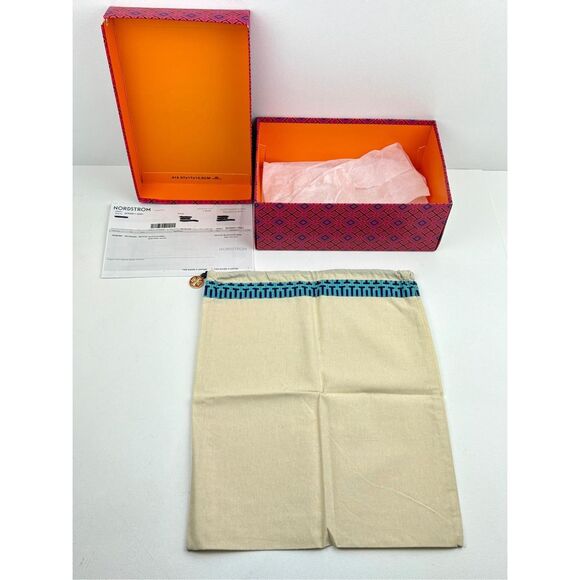 Tory Burch Miller Cloud Sandals Womens 7.5 Bright Peach Natural w/ Box & Bag X22 - Picture 13 of 14